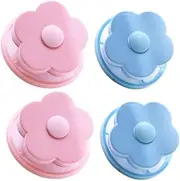Ipetboom 4pcs Flower Shaped Laundry Ball Hair Remover Cleaning Bag for Machine Washing Clothes Washing Ball Hair Removing Filter Bag Sturdy Durable Random Color