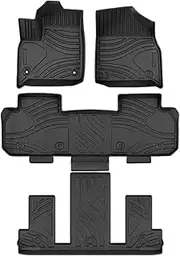 LHD Compatible for Chevrolet Traverse TPE Car Mat 6 Seat Interior Floor Mats Universal Vehicle Mat Durable Easy to Clean