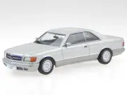 Mercedes C126 500 SEC silver diecast model car AutoArt 1/43