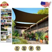 Brown Rectangle Shade Sail 14' x 20' - Breathable Canopy for Outdoor Comfort