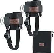 [PANTIK] Ankle Straps for Cable Machines Sports Adjustable Comfort fit Neoprene Padded Double D Steel Ring Gym Ankle Cuffs for Kickbacks Glute Fitness Workout, Leg Extensions, Curls for Women & Men