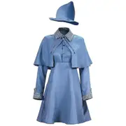 Unbrand Wizard School Witch Fleur Isabelle Delacour Cosplay Costume Beauxbaton Magic Women School Uniform Hat Dress Suit Halloween High Quality S
