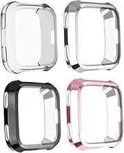 UTHCLO 4pcs TPU Silicone Protective Case Protective Case Hollow Cover Shockproof Smart Watch Shell Anti-Scratch Cover TPU Silicone Smart Watch Shell