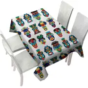Multi Colored Native Characteristic Masks Tablecloth