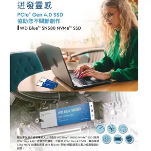 WD 藍標 SN580 1T 1TB 1T M.2 PCIe 4.0 NVMe SSD 固態硬碟