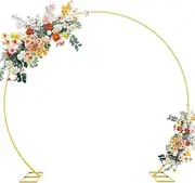 SpringUp Wedding Arches for Ceremony, 2.4X2.1 Meters Wedding Arch Backdrop Stand, Square Metal Balloon Arch Stand Garden Arbor Frame for Wedding Birthday Party (Gold)