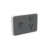 Clipsal Iconic Series Cover Frame - 2 Switches & 1 Socket - 10 A - Horizontal - Anthracite - 3015XC-AN