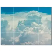 Clouds Ceramic Tile Wall Mural PT500383. 24" W x 18" H (12) 6x6 tiles