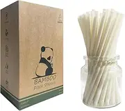 Biodegradable Plant Based Straws Bamboo Puple Straw, Disposable Bamboo Fiber Drinking Straw Jumbo Straws for Hot and Cold Drinks (21cm × 8mm, Pack of 200)