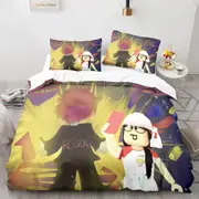 v1968 Bed Sheets B- Game Bedding Set,Girls Adult Single Twin Queen Size,Duvet Cover Pillowcase Bedding 3-Piece Bedding Set (1 Duvet Cover + 2 Pillow