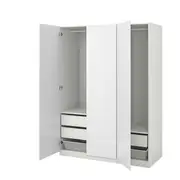 PAX / FARDAL wardrobe combination, white/high-gloss/white, 150x60x201 cm