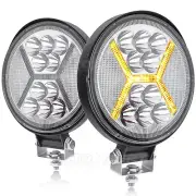 LED Work Light Combo Spot Flood Off Road Driving Amber DRL Fog Lamp 2X 4.5 Inch