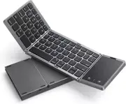 seenda Foldable Bluetooth Keyboard for Travel, Tri-Folding Wireless Dark Grey