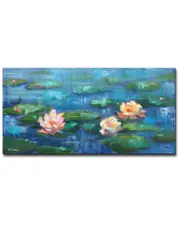 Ready2HangArt Water Lillies in Color Wrapped Canvas Wall Art by Leslie Owens
