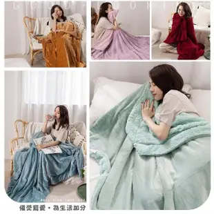 【Jindachi 金大器】買1送1 加厚法蘭絨×羊羔絨雙層暖被毯(披肩毯 懶人毯 午睡毯 加厚絨毯)