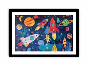 Space Adventure Art Framed print