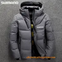 在飛比找蝦皮購物優惠-SHIMANO 2023禧瑪諾新款釣魚白鴨絨羽絨服男冬季保暖