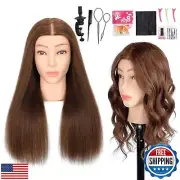 MQHIHI Mannequin Head Human Hair, 100% Real Hair Cosmetology Manikin Head for