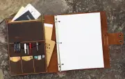 A4 loose leaf Writing note Notebook Retro Diary Notepad cow leather brown Q403