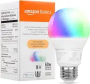 Amazon Basics Smart A19 LED Light Bulb, 2.4 GHz Wi-Fi, 7.5W (Equivalent to 60W)
