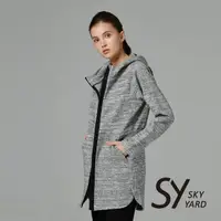 在飛比找momo購物網優惠-【SKY YARD】休閒雪花底紋長版連帽外套(灰色)