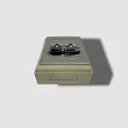 $49 Perry Ellis Portfolio Men's Blue Silver Bullet Cufflinks
