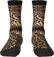[EdWal] Soft Leopard Pattern print Moisture Wicking Socks Sports Socks for Men and Women Warm thermal Boot Hiking Socks