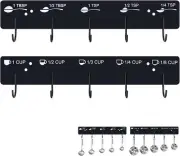 Premium Measuring Cups and Spoons Hanging Rack, Cup Organizer Black