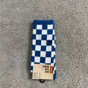 Vans Checkered Crew Socks Mens Womens 6.5-9 Blue White Athletic All Over Print