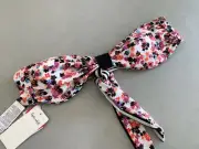 SPLENDID 'Itsy Bitsy Floret' REVERSIBLE Bandeau Bikini Top, XS L - Black White