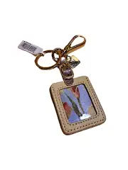 nwt Martin/Macarthur leather luggage tag 2" x 2" single sided photo 4314-17