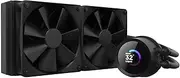 NZXT Kraken 240 - RL-KN240-B1-240mm AIO CPU Liquid Cooler - Customizable 1.54" Square LCD Display for Images, Performance Metrics and More - 2 x F120P Fans - Black