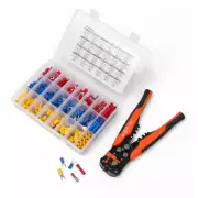401Pcs Electrical Wire Terminals Kit Cable Stripper Pliers Crimper + Connectors
