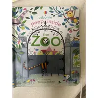 在飛比找蝦皮購物優惠-usborne peep inside the zoo翻翻書