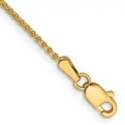 14K Yellow Gold 10 Inch 1.25mm Diamond-Cut Spiga With Lobster Clasp Anklet