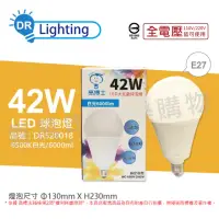 在飛比找momo購物網優惠-【亮博士】2入組 LED 42W 6500K 白光 E27 