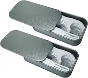 HIROJOY Dental Flosser Portable Case, Store All Floss Picks,Travel Dental Floss Dispenser, Compact Holder for Purse, 2 Pack of 20 Counts fold-Out Floss Picks
