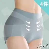 在飛比找momo購物網優惠-【Glorils 高叡熙】4件組 現貨 素色提臀高腰無痕內褲