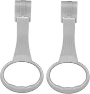 CVUTOVO 1Pair Portable Bed Pull Rings Crib Hanging Safety Rings for Walking Exercise Lightweight Playpen Accessories for Development Easy to Install and Use Grey