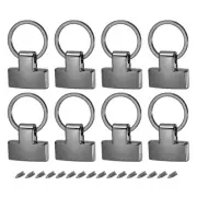 8Pcs 22mm/ 0.87" Key Fob Hardware with Keychain Ring Purse Hardware Black