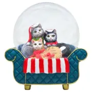 Cat Snow Globes, Blue Cat Snow Globe for Kids, Christmas Snow Globes for Girl...