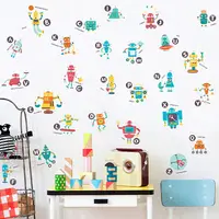 在飛比找PChome24h購物優惠-《Stylelife》情境壁貼★兒童快樂學習貼-逗趣Q版機器