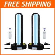 UV-C Disinfection Lamp 2-Pack - Remote Controlled with Timer for Large Rooms