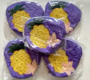 5 Hawaiian Style Quilt PINEAPPLE/PLUMERIA coin Purse machine embroidered YPP