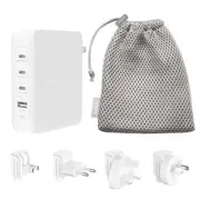 Belkin 140W 4-Port GaN Wall Charger for Laptops / Tablets /Phones - White - includes 3x USB-C and 1x USB-A ports [WCH014btWH-V3]