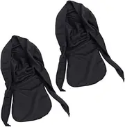 [SAFIGLE] 2PCS Quick Dry Breathable Sports Riding Cap Lightweight Wrap Hat for Outdoor Activities for Hiking Climbing Running and Cycling Black