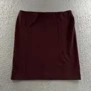 Ann Taylor Factory Womens Skirt Burgundy Size XXL Straight Pencil Rayon Blend