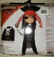 boys NEW HALLOWEEN COSTUME BIG FACE BUCCANEER PIRATE up to size 10 hat @@