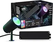 LIFX SuperColour Outdoor Spot Garden Light Starter Kit, Wi-Fi Smart LED, Weatherproof, Power Supply Included, Alexa, Google, HomeKit Compatible.