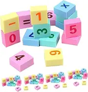 DIYEAH 6 Boxes Number Erasers for Adorable Classroom Rewards Soft Erasers Bulk for Fun Stationery Game Prizes Total